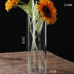 New Transparent Glass Hydroponic Vase Modern Cylinder Flower Centerpiece Clear Vases Use for Floral Wedding Home Decoration