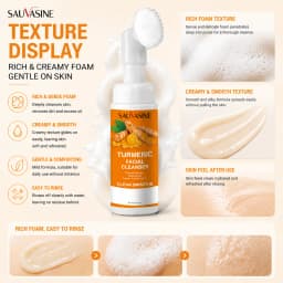 1/3/5pcs Turmeric Foaming Facial Cleanser, Face Wash with Turmeric Extract Niacinamide & Lemon Fruit Extract, Gently Removes Dir