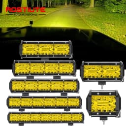 Long Range LED Work Light Bar 4X4 Offroad Led Headlights 12-24V Amber Spotlights Driving Fog Lamp for Tractors Truck Motorcycle