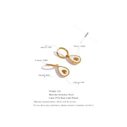 Yhpup Golden Avocado Drop Stainless Steel Fruit Huggie Hoop Earrings for Women Natural Shell Fashion Charm Cute Jewelry Gift