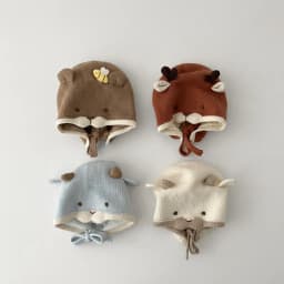 Winter Cartoon Baby Boys Girls Hats Rabbit Bear Knitted Children Ear Protection Hat Windproof Warm Soft Toddler Kids Cap