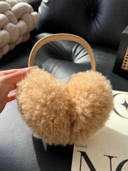 Women Genuine Sheepskin Earmuffs Real Wool Winter Warm Ear Warmer Foldable Ear Covers Cold Ear Protector Outdoor Muffs