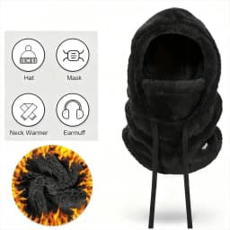 Warm Thermal Windproof Balaclava Ski Hood Motorcycle Face Cover Polar Fleece Adjustable Cycling Neck Cover Full Face Mask Winter
