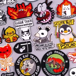 Animal Cat Possum Fox Patch Cartoon Embroidery Patch Iron On Patches For Clothing Thermoadhesive Patches On Clothes Sewing Badge