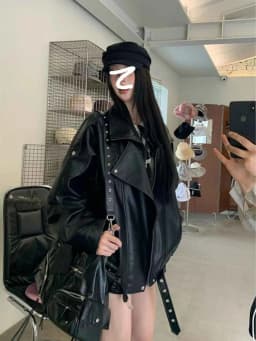 American Style Women's Leather Jacket Heavy Duty Black Biker Vest Spring Autumn New Arrival Fashionable Retro PU Coat