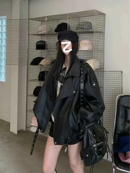 American Style Women's Leather Jacket Heavy Duty Black Biker Vest Spring Autumn New Arrival Fashionable Retro PU Coat