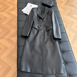 French Style Women Sheepskin Leather Long Sleeve Slim Fit Black Jacket Fashion Lady Lapel Single Breasted Long Coat 2026 Autumn