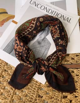 Retro Paisley Old Money Style 30% Silk 70% Wool Double Sided Scarf Shawl Neck Warmer Small Square Towel Multifunctional Winte...