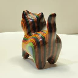 1 Painted Wooden Kitten Creative Wooden Sculpture Small Cat Home Festival Entrance Decoration Small Statue Ornaments