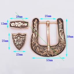 1 inch Western Cowboy Cowgirl Ranger Rodeo 3 PCS Set Belt Buckle Floral Engraved Jeans Belt Buckle Replacement
