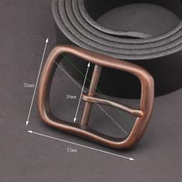 Retro Copper Center Bar Belt Buckle Heavy Duty Buckle Wide Leather Belts Single Prong Rectangle Buckle for Men Diy Leather Craft