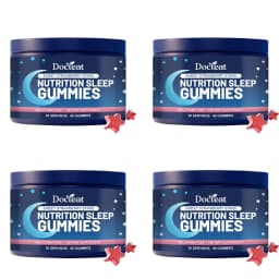 Docteat Sleep Gummies Magnesium L-Theanine Valerian Chamomile Supports Restful Better Sleep Relaxation Calm Unwind Bedtime 60pcs