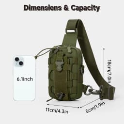Outdoor Tactical Chest Bag Walkie-Talkie Nylon Cloth Bag Outdoor Sports Cycling Fitness Backpack Key Bag Multi-Pocket Bag Student
