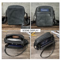 CONTACT'S Vintage Men's Messenger Bag Crazy Horse Genuine Leather Shoulder Bags Brand Design Male Bag High Quality Travel Bolsos