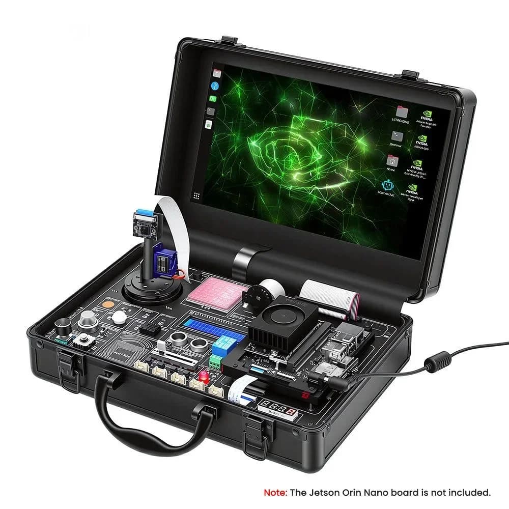 Elecrow Jetson Orin Nano Starter Kit with AI Voice Module 8MP Camera 30 Sensors 38 Lessons (No Jetson Orin Nano Included)