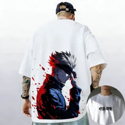 Gojo Satoru Jujutsu Kaisen Print Short Sleeves T-shirt Cotton Kid Clothes Funny Round Neck Harajuku Y2K New Arrival Tee Tops