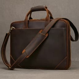 High Quality Men's Leather Laptop Bag 14 15.6 Inch Computer Briefcase A4 Document Bag For Men Male Briefcase Bags Thick Leather