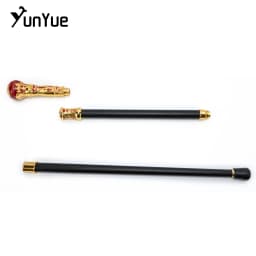 Elegan Red Round Handle Fashion Walking Stick Gentlemen Vintage Handmade Walking Cane Lady Art Collection Cosplay Film Prop Cane