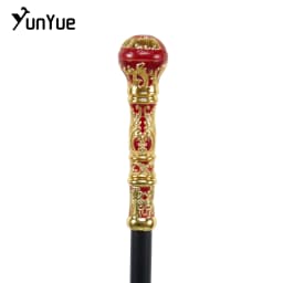 Elegan Red Round Handle Fashion Walking Stick Gentlemen Vintage Handmade Walking Cane Lady Art Collection Cosplay Film Prop Cane