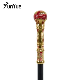 Elegan Red Round Handle Fashion Walking Stick Gentlemen Vintage Handmade Walking Cane Lady Art Collection Cosplay Film Prop Cane