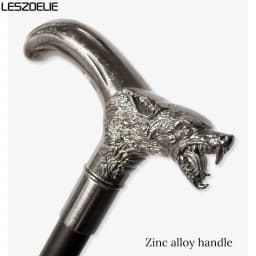 91cm Silver Wolf-Head Men's Luxury Walking Stick Fashion Decorative Hand Cane Elegant Vintage Stick for Women