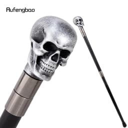 Silver Resin Skull Walking Cane Fashion Decorative Stick Elegant Cosplay Cane Knob Crosier 94cm Performance Stage Cane