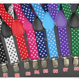 BD006-S 2.5*65CM Baby suspenders Dot print 11 colors adjustable kids pant suspenders for 1-8 years boys and girls free shipping