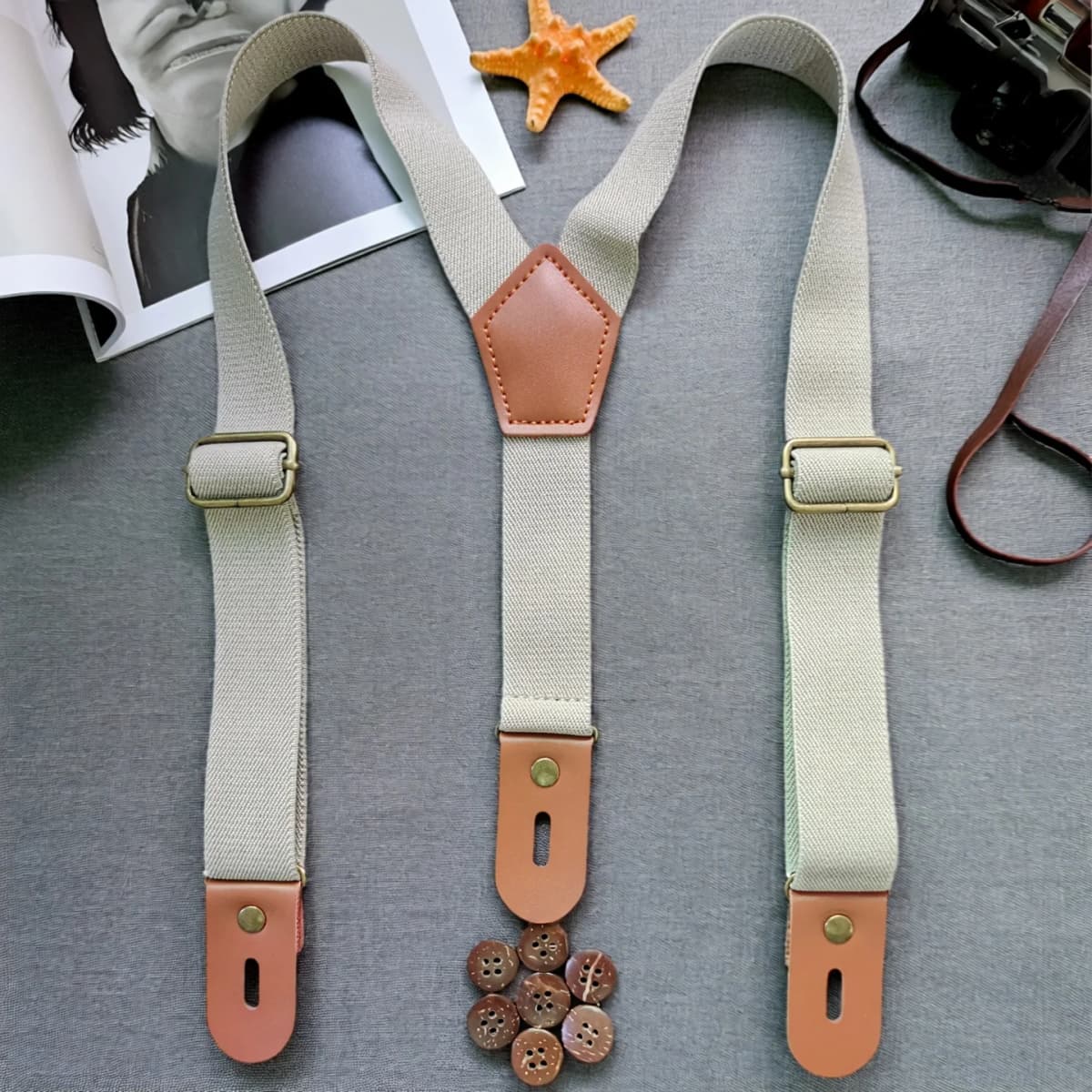 New Baby Buttons Suspenders Kid's Braces Elastic Adjustable Children Strap Tirantes Bretelles Width:2.5cm Length:65cm
