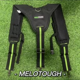 MELOTOUGH Work Suspenders Tool Belt Suspenders with Large Moveable Phone Holder, Pencil Holder