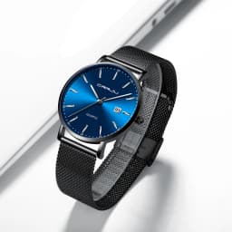CRRJU Women Watch Fashion Quartz Waterproof Slim Stylish with Date Couple Wristwatch Mesh Strap Clock for unisex reloj hombre