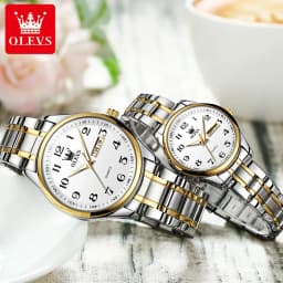 OLEVS Fashion Brand Couple Quartz Watches Waterproof Luminous Wristwatch for Lover Date Men‘s and Women's Wristwatch Simple