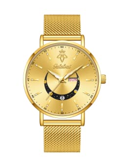 YaLaLuSi Stylish Men's and Women's Minimalist Casual Watches with Calendar and Smiley Face Design—Couple's Watches Reloj