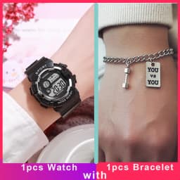 Men Women Digital Watches with Bracelet Multifunction Sports Watches Fashion Couple Watch Electronic Clock For Boys and Girls