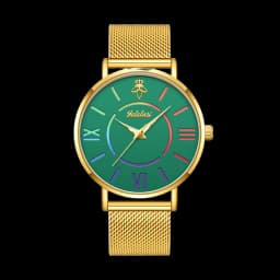 YaLaLuSi Rainbow Roman Numeral Men’s and Women’s Watches with Steel Straps – Quartz Wristwatches – Couples’ Watches – Gifts