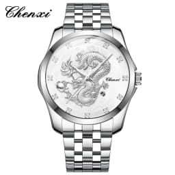 CHENXI Mens Business Luxury Full Steel Golden Quartz Watch Top Brand Waterproof Date Luminous Scratch-Proof Fashion Wristwatch