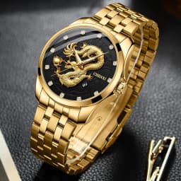CHENXI Mens Business Luxury Full Steel Golden Quartz Watch Top Brand Waterproof Date Luminous Scratch-Proof Fashion Wristwatch
