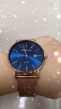 CRRJU Women Watch Fashion Quartz Waterproof Slim Stylish with Date Couple Wristwatch Mesh Strap Clock for Unisex Reloj Hombre