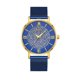 YaLaLuSi Fashionable Diamond-Set Dial Watches for Men and Women; Roman Numeral Mesh Strap Couple’s Watches Reloj