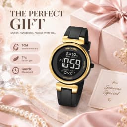 SKMEI 2633 Sports Digital Watches For Men Women 5Bar Waterproof Fashion Wristwatches EL Light Week Date Display Countdown Chrono