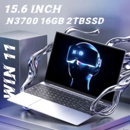 15.6 Inch Ultra Slim Gaming Laptop Intel N3700 16GB RAM 512GB 2TB SSD 1920x1080 Display PC Notebook for Office Study Windows 11