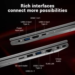 Firebat Laptop AS1 AMD R5 7430U 16GB DDR4 512GB SSD 15.6 Inch Windows 11 Notebook Type-C WIFI6 Backlit Full-size Keyboard