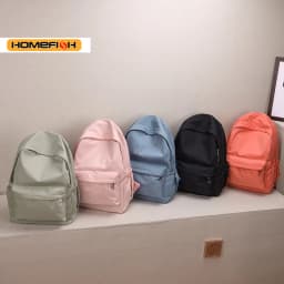HOMEFISH Simple Solid Color Lightweight Backpack Multifunctional Casual Daypack for High School Students School Travel Daily Use