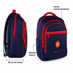 La Roja School Backpack Spanish National Football Team "La Roja", Official Licensed Product National team football backpack 43x30x18cm red and navy blue with compartments