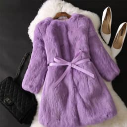 Hot Sale Women Brand Winter 100% Genuine Real Rabbit Fur Coat Natural Warm Rabbit Fur Jacket Lady Fashio Long Real Fur Outerwear