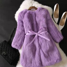 Hot Sale Women Brand Winter 100% Genuine Real Rabbit Fur Coat Natural Warm Rabbit Fur Jacket Lady Fashio Long Real Fur Outerwear