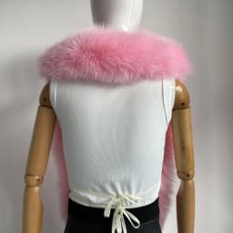 BEIZIRU Women's Real Fox Fur Halter Vest Sleeveless Deep V-Neck Solid Top Outerwear Fluffy Luxury Fashion