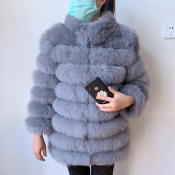 100% New Fast Shipping New Fashion Women Fashion Real Natural Fox Fur Long Coat true fur coat and stylish natural fox fur jacke