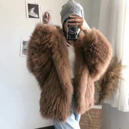FURTJY New Style Jackets Autumn Winter Luxury Knitted Fur Coat Women Double Long Sleeve Woven Liner Fashion Real Fox Fur Coat