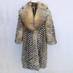 Women's X-Long Raccoon Fur Coat Luxury Winter Fashion Natural Fox Fur Coat Fluffy Streetwear Jacket Ladies Trendy Outerwear