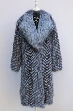 Women's X-Long Raccoon Fur Coat Luxury Winter Fashion Natural Fox Fur Coat Fluffy Streetwear Jacket Ladies Trendy Outerwear